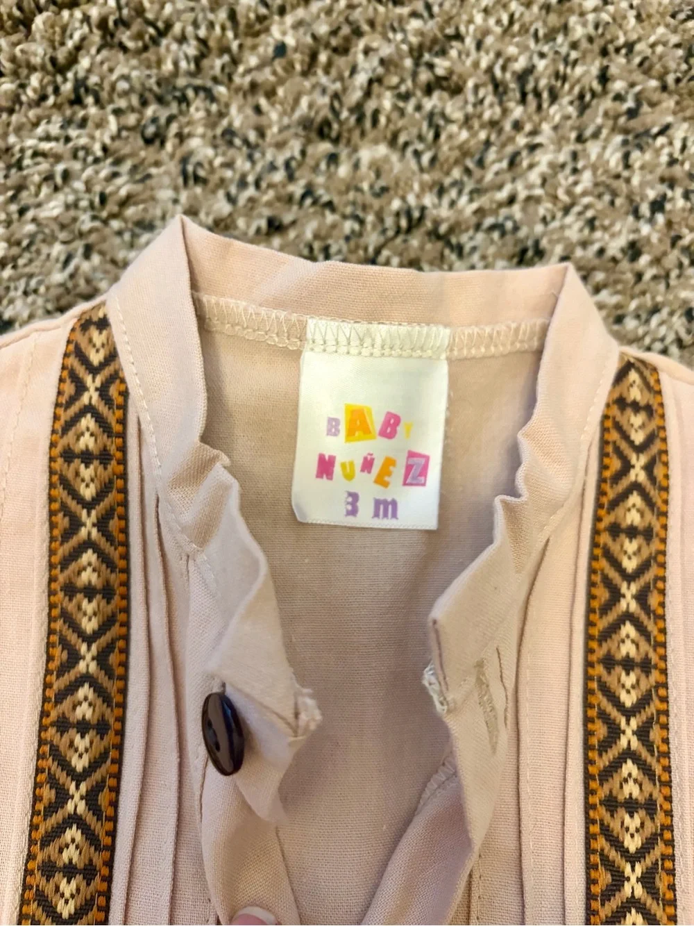 Authentic Baby Guayabera Romper Set with Huaraches